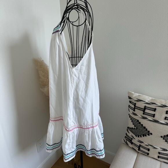 America & Beyond White Rick-Rack Lace Scoop Back Mini Sundress NEW Medium - Picture 5 of 9